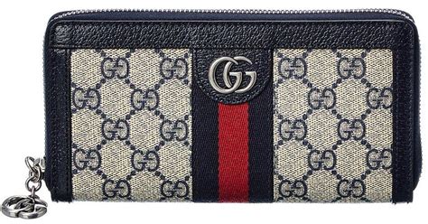 gucci ophidia zip around wallet|gucci ophidia leather wallet.